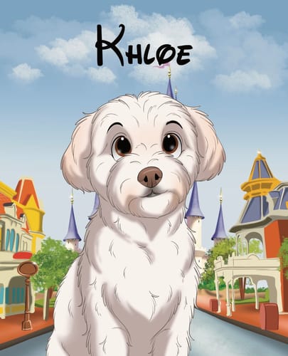 Customer photo review of Custom Hand-Drawn Cartoon Pet Portrait