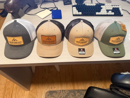 Customer photo review of Premium Custom Leather Patch Hats (Wholesale)