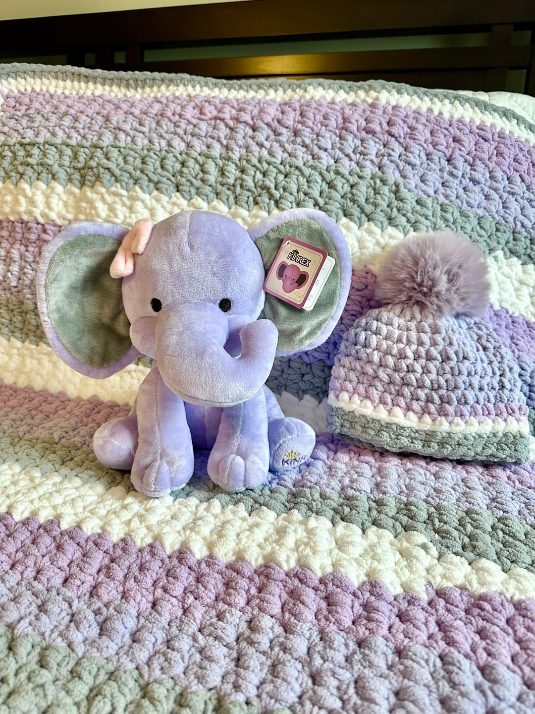Customer photo review of Purple Elephant Stuffed Animal – Stuff Animal Plush Toy 9"