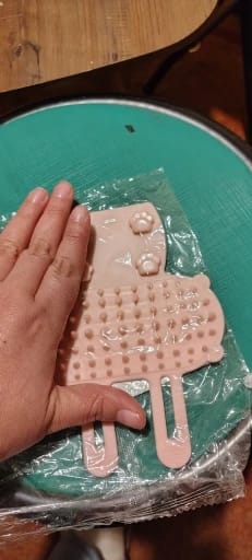 Customer photo review of Self Grooming Cat Brush for Happy Scratch Loving Cats
