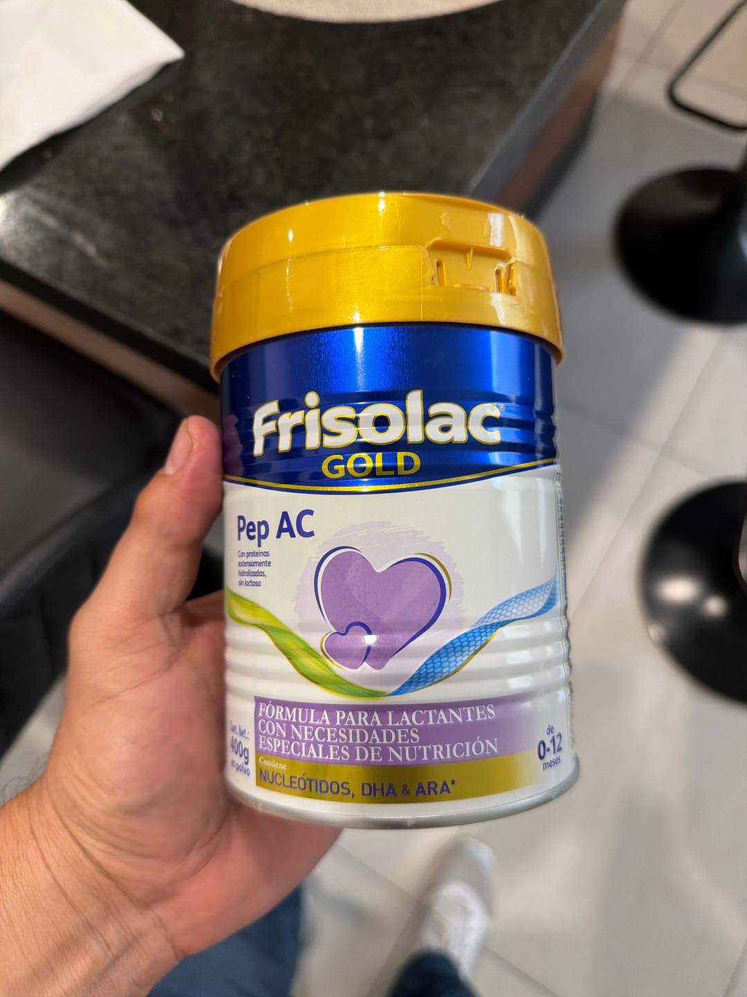 Customer photo review of Frisolac Gold Pep A C (0 A 12 Meses) Pack Con 800 Gr