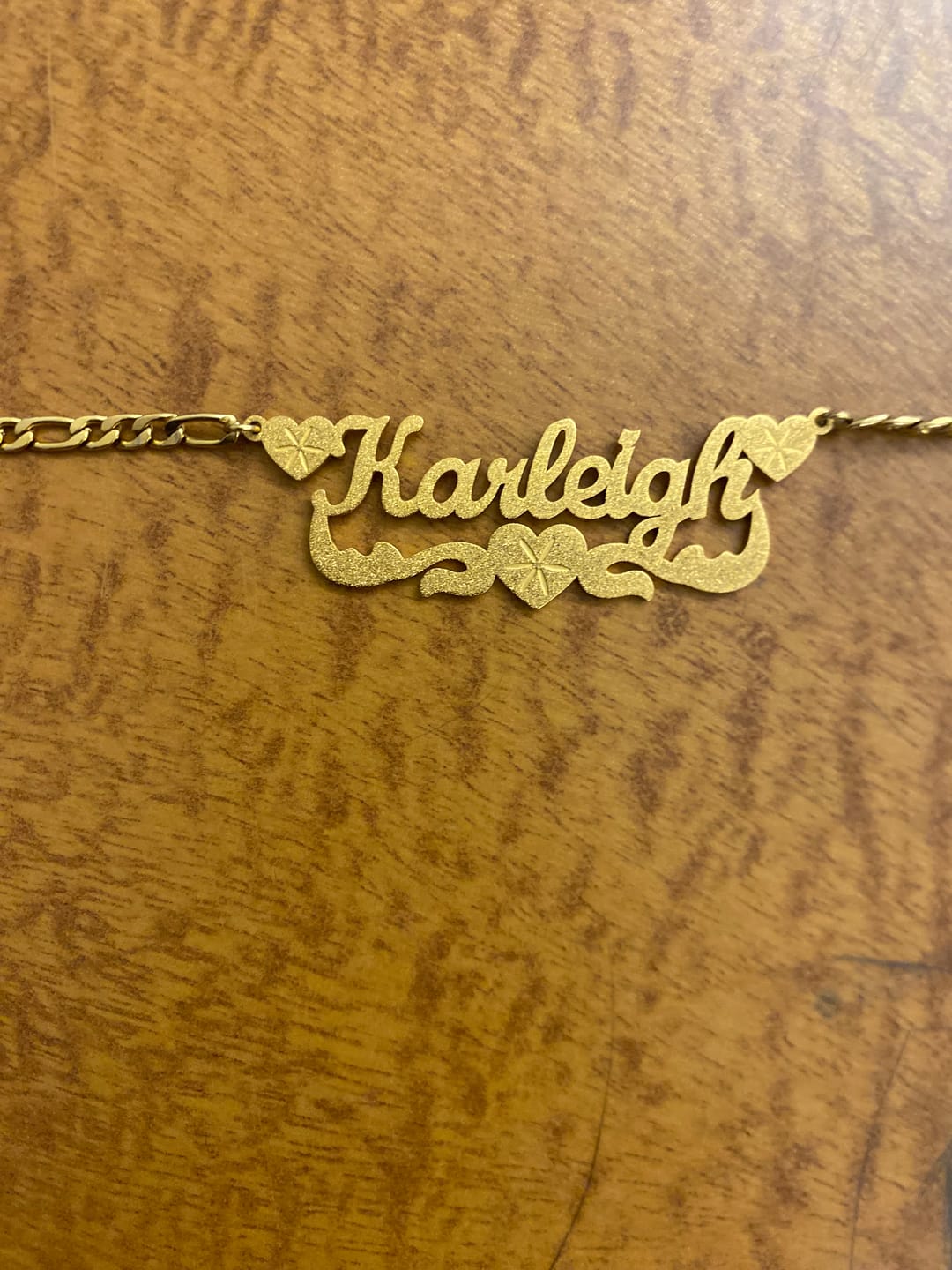 Customer photo review of Diamond Cut Lovely Heart Name Necklace