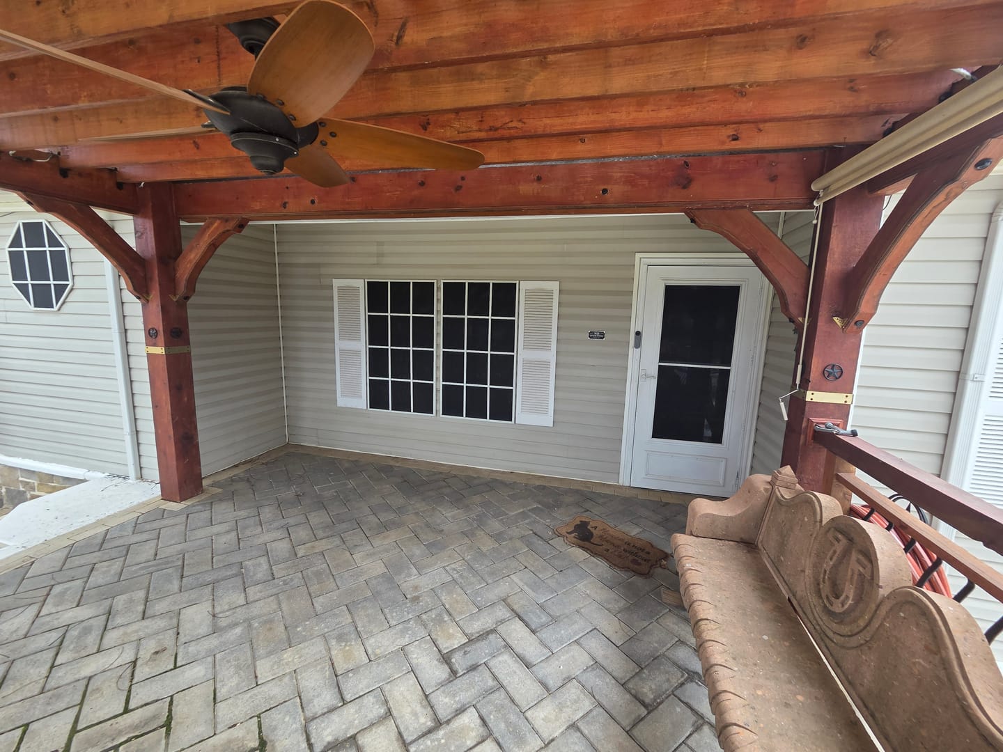 Customer photo review of Canton Model  Double Front Entry Iron Door With Tempered Rain Glass Dark Bronze Finish