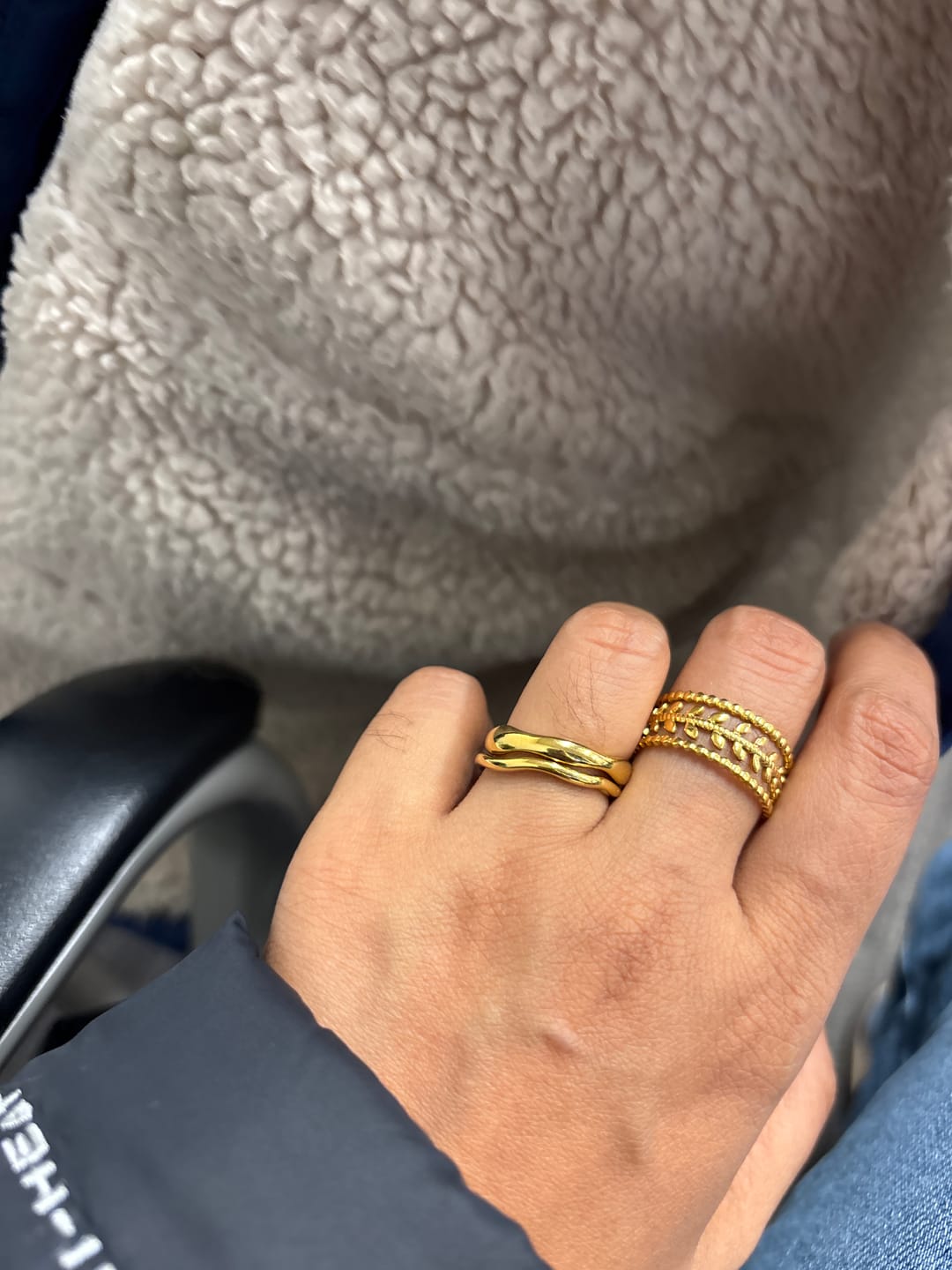 Customer photo review of Madison Wave Ring Set