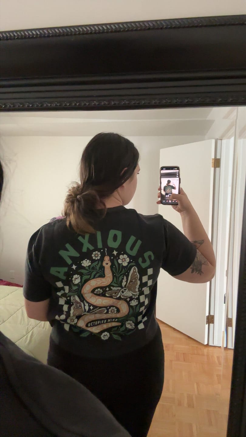 Customer photo review of Anxious T-Shirt