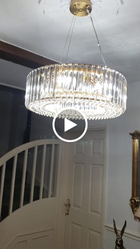 Customer video review of Glam Modern Round Crystal Chandelier