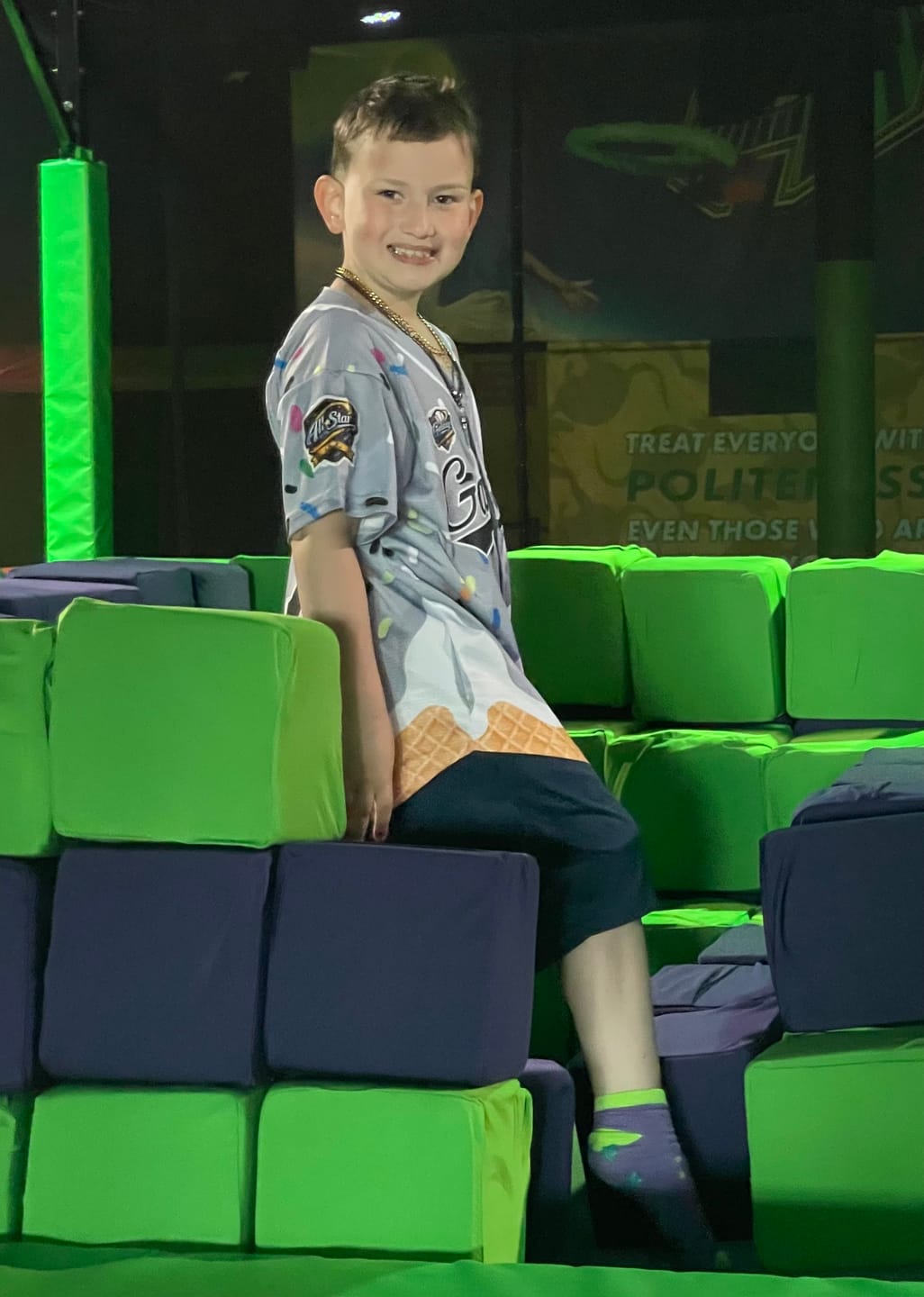 Customer photo review of Custom Gray Ice Cream Cone Graffiti Pattern Fashion Authentic Baseball Jersey