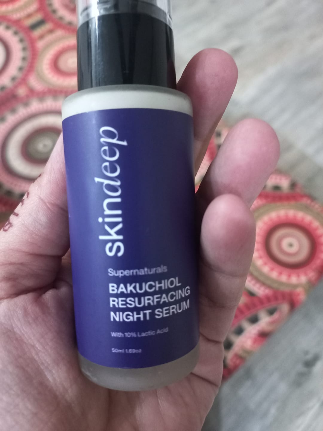 Customer photo review of BAKUCHIOL RESURFACING NIGHT SERUM - with 10% Lactic Acid
