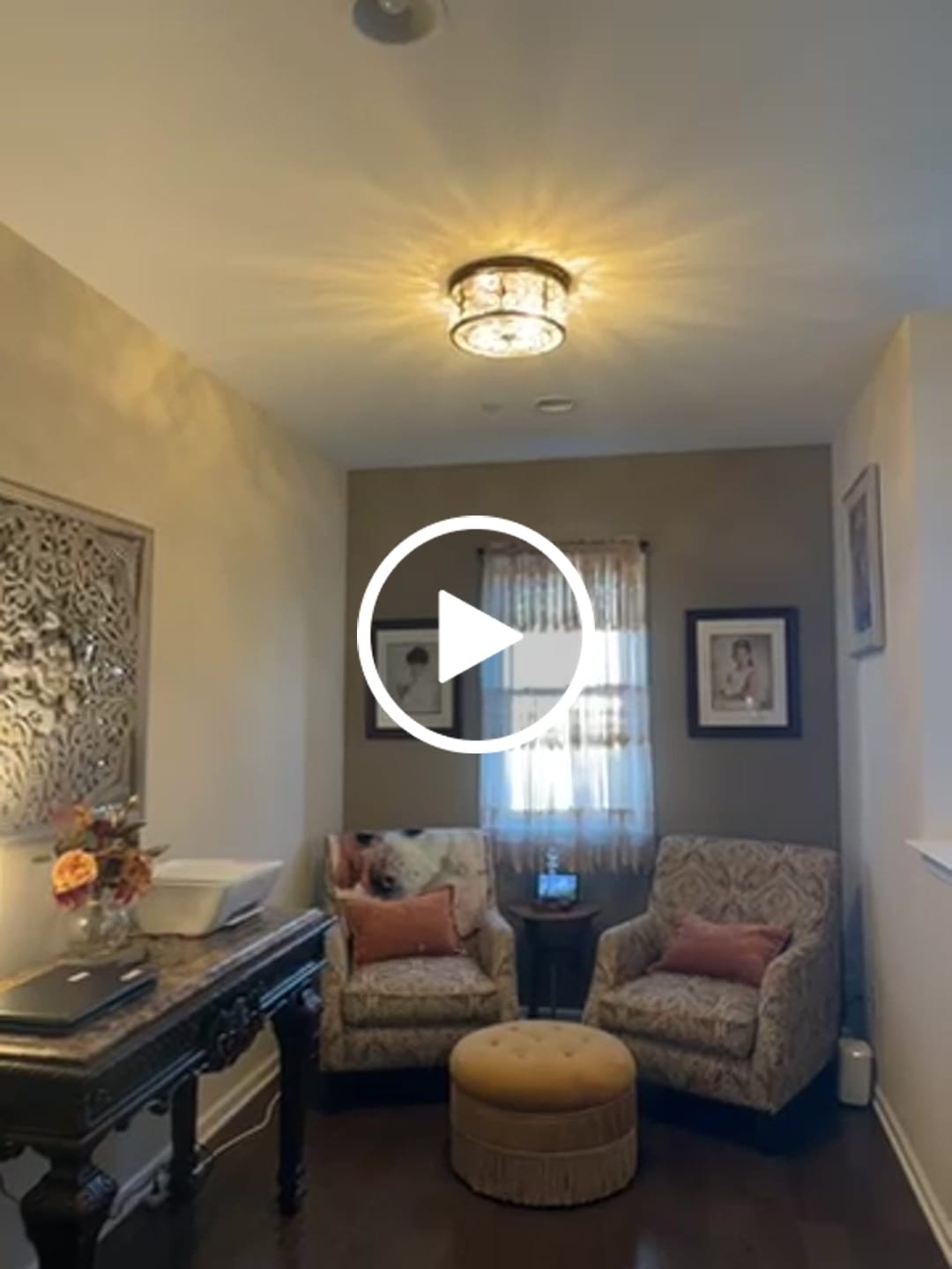 Customer video review of Moroccan Antique Crystal Drum Flush Mount Ceiling Light