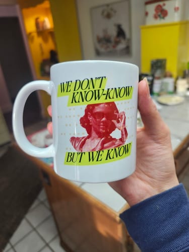 Customer photo review of We Know Neon Mug