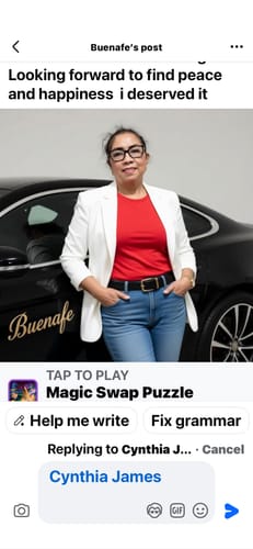 Reviewer with dark, healthy-looking hair after using the Instant Dye Shampoo.