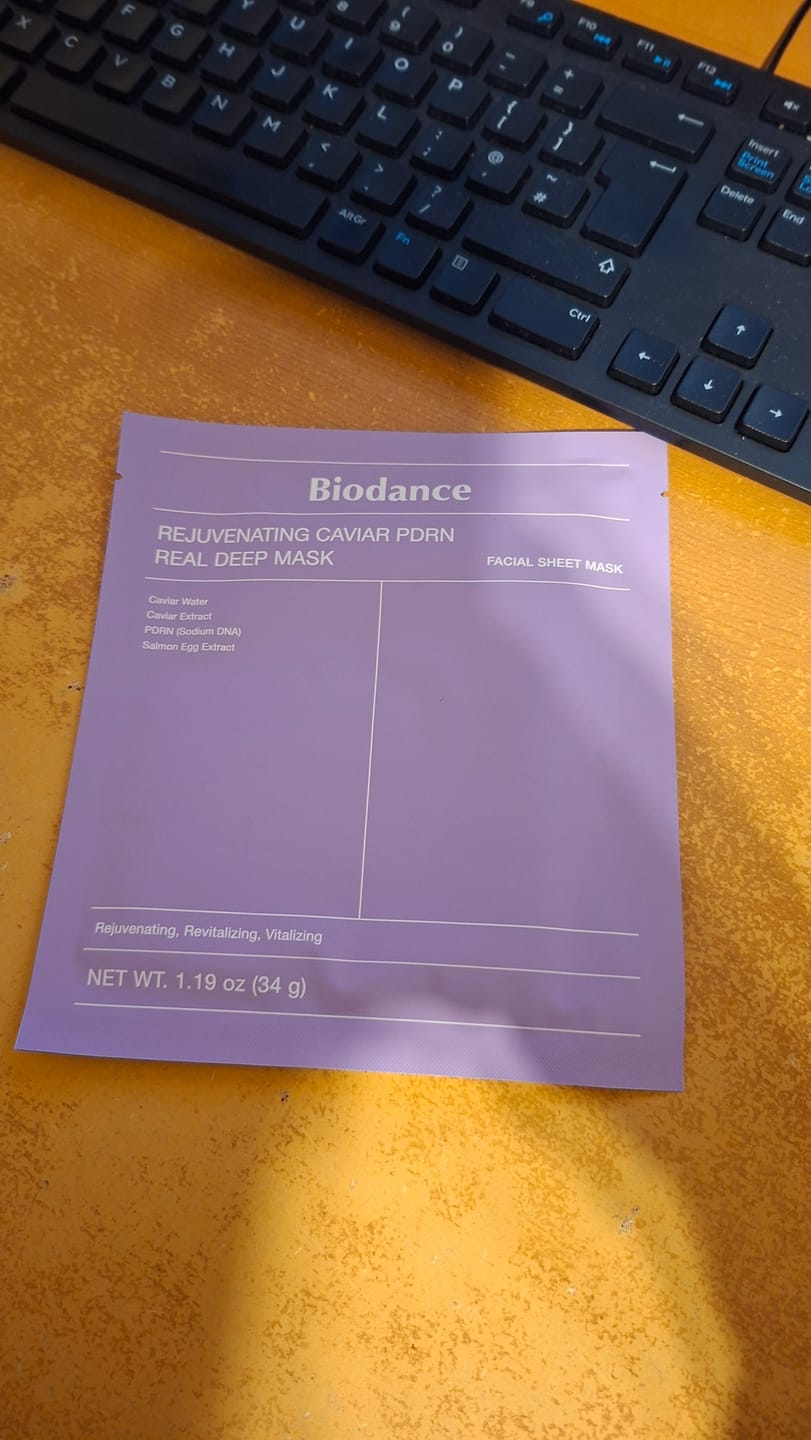 Customer photo review of Nakts hidrogēla maska Biodance Rejuvenating Caviar PDRN Real Deep Mask