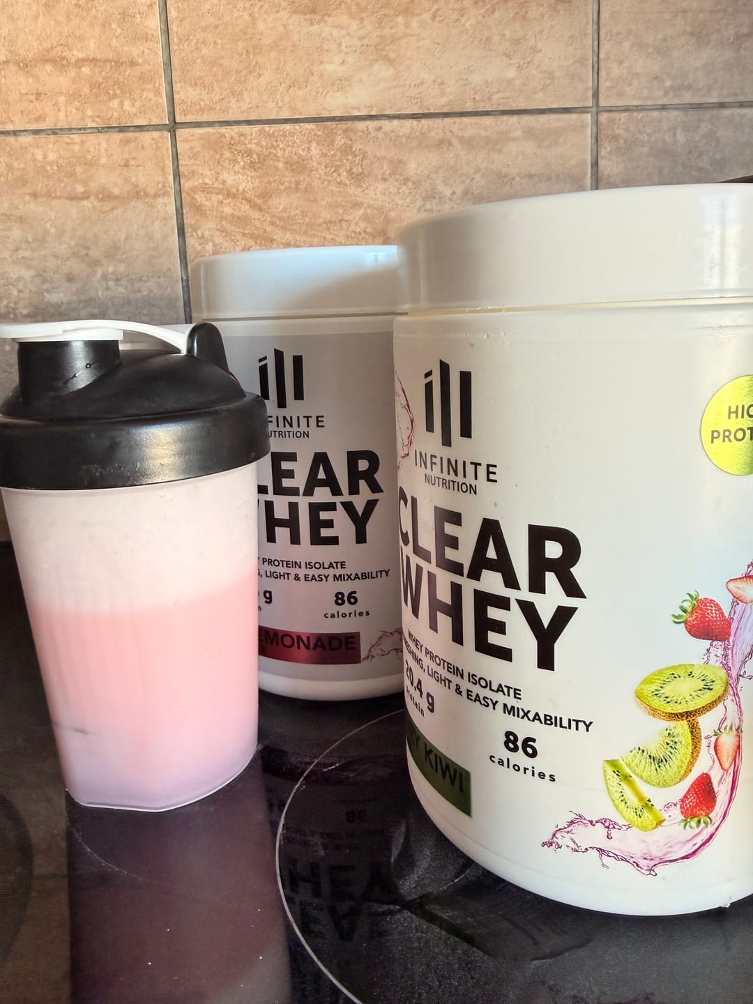 Customer photo review of Strawberry Kiwi Clear Whey Protein