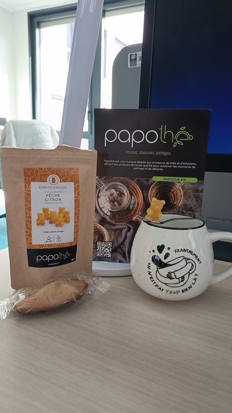 Customer photo review of Bonbons à infuser Pêche Citron