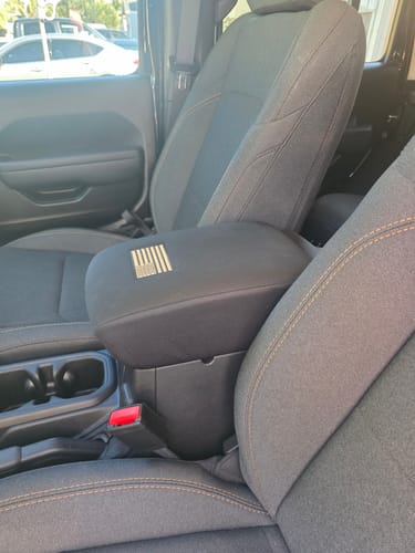 Customer photo review of Embroidered Center Console Armrest Cover "American Flag"