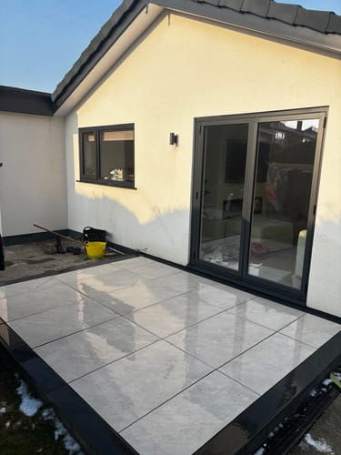Customer photo review of Carbon Anthracite - Black Porcelain Planks - 1200 x 148 x 20mm