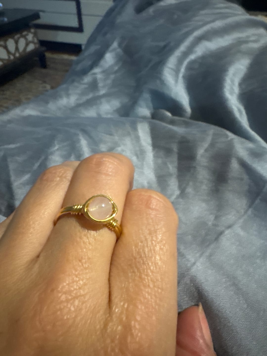 Customer photo review of Pembe Kuvars Yüzük Seti
