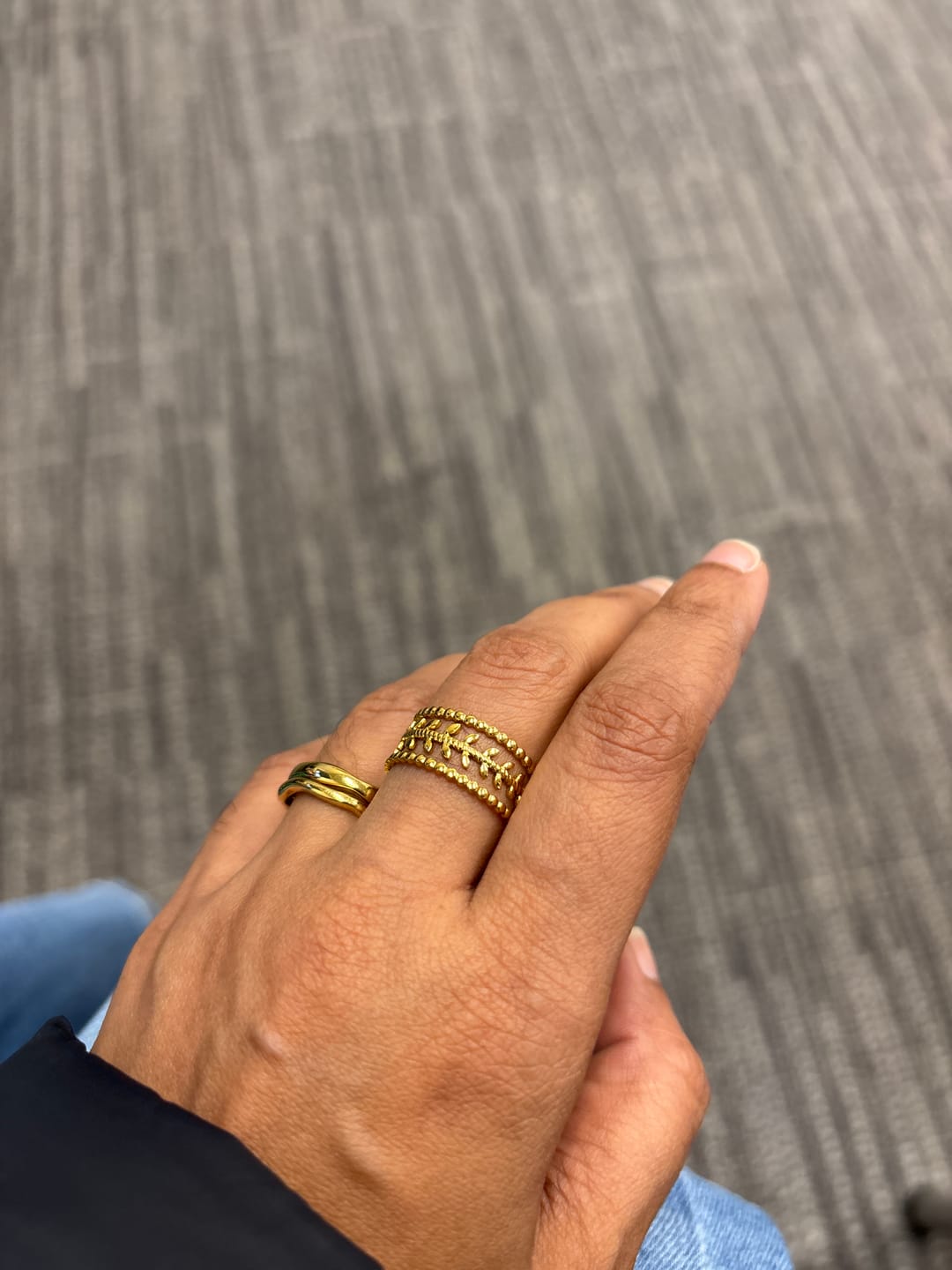 Customer photo review of Marissa Layered Gold Leaf Ring