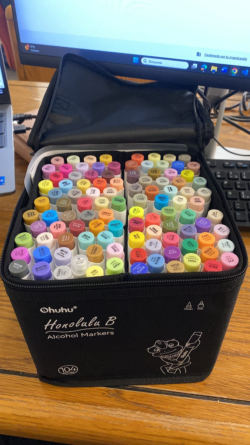 Customer photo review of Ohuhu Honolulu Brush Markers - Large Set