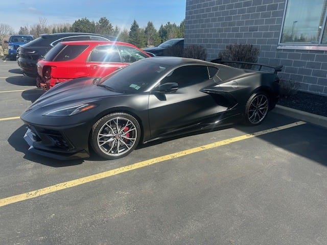 Customer photo review of Corvette C8 Stingray Front Splitter & Side Skirts [5VM Package]