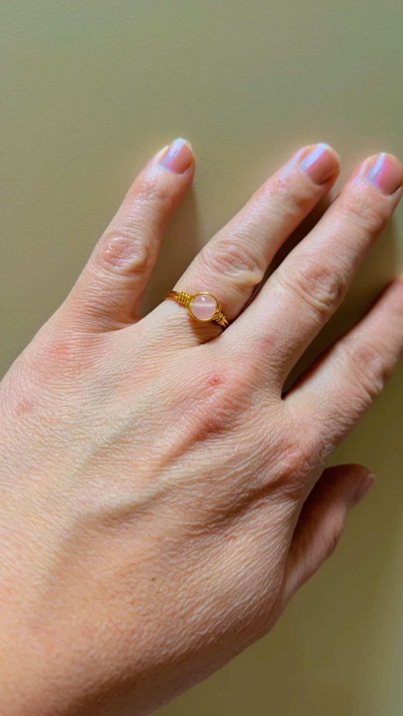 Customer photo review of Pembe Kuvars Yüzük Seti