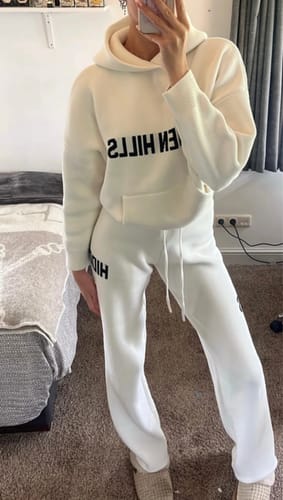 Customer photo review of KNIT SWEATPANTS OFF WHITE