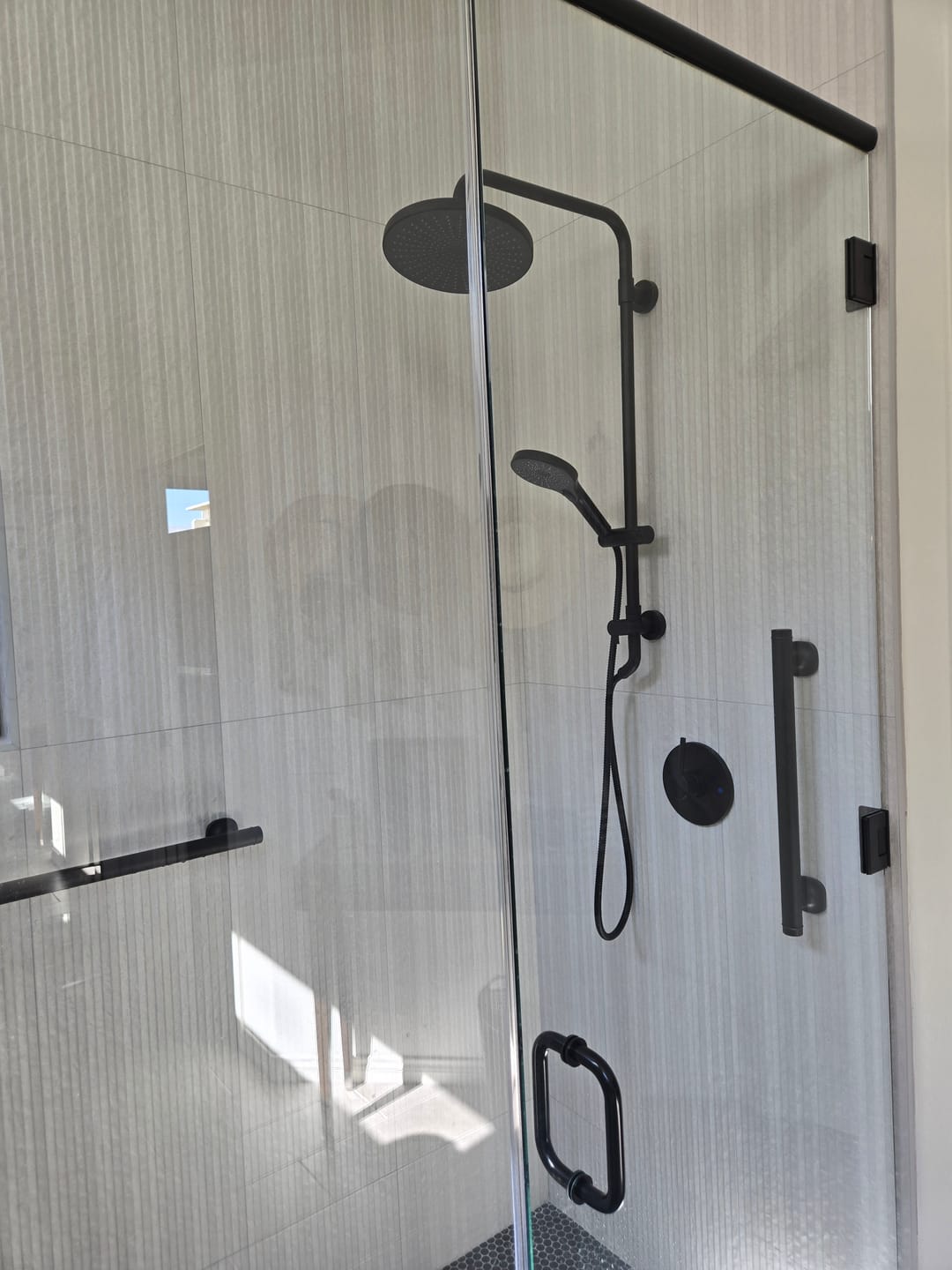 Customer photo review of Shower System with Slide Bar Adjustable Handheld Shower Head