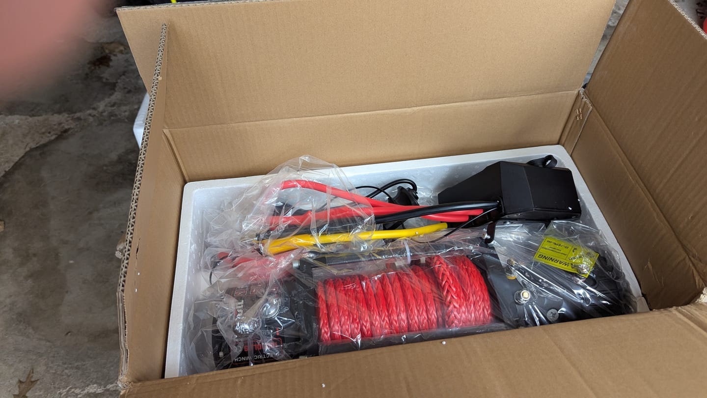 Customer photo review of X-BULL Electric Winch 10000 LBS 12V Synthetic Rope SUV Jeep Truck 4WD