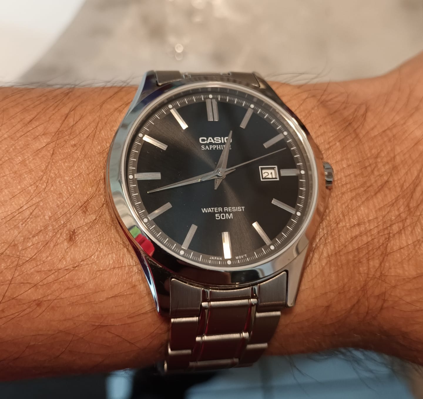 Customer photo review of Reloj Casio Sapphire Análogo MTS-115D-1AV Correa de Acero