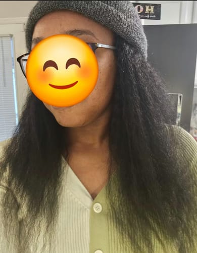 Customer photo review of Wavymy Upgrade Drawstring Half Wig Kinky Straight Wig Human Hair No Glue No Lace Wig For Women 180% Density