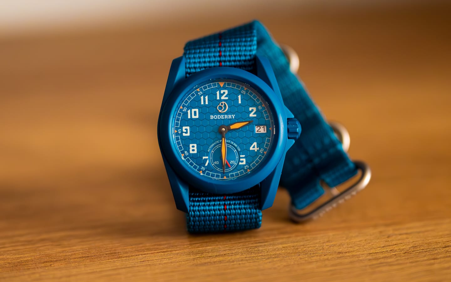 Customer photo review of VOYAGER S72 – 72-Hour Power Reserve Titanium Automatic Field Watch, 100M Water Resistant | Cerulean Blue