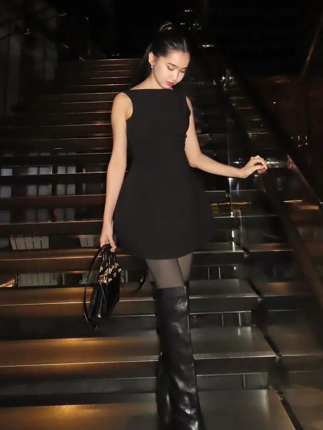 Customer photo review of Rina Ruffled Backless Mini Dress