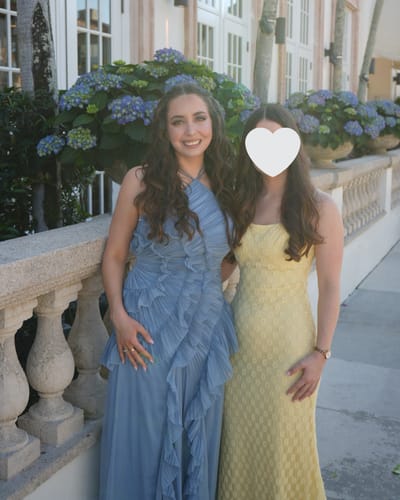 Customer photo review of Lorelie Halter Gown in Blue by AMUR - RENTAL