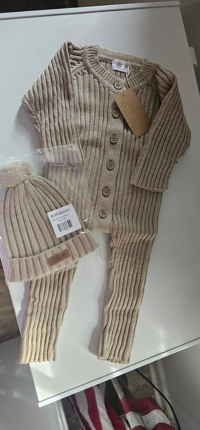 Customer photo review of Little B's Ribbed Beanie - Oak