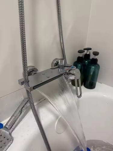Customer photo review of Inari - Wall Mounted Bathtub Shower Faucet Single Handle Spout Mixer Tap