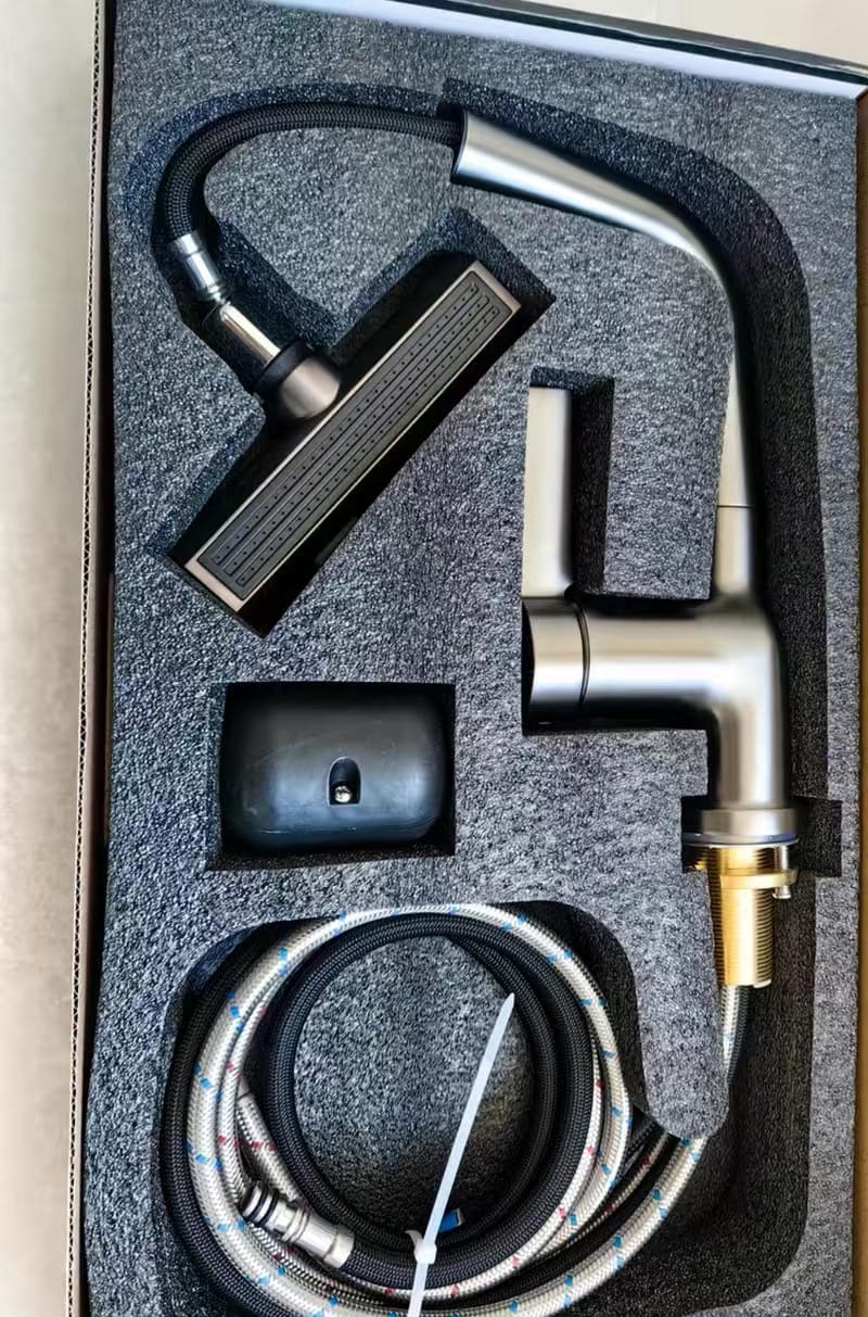 Customer photo review of XYlivingstore Waterfall Basin Faucet | Digital Temperature Display & Lift-Up Sprayer
