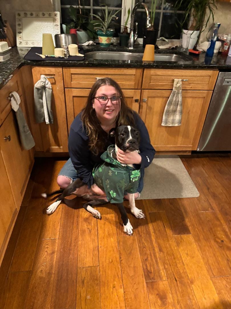 Customer photo review of St. Paddy's Dog Hoodie - Dark Green (Limited Edition)