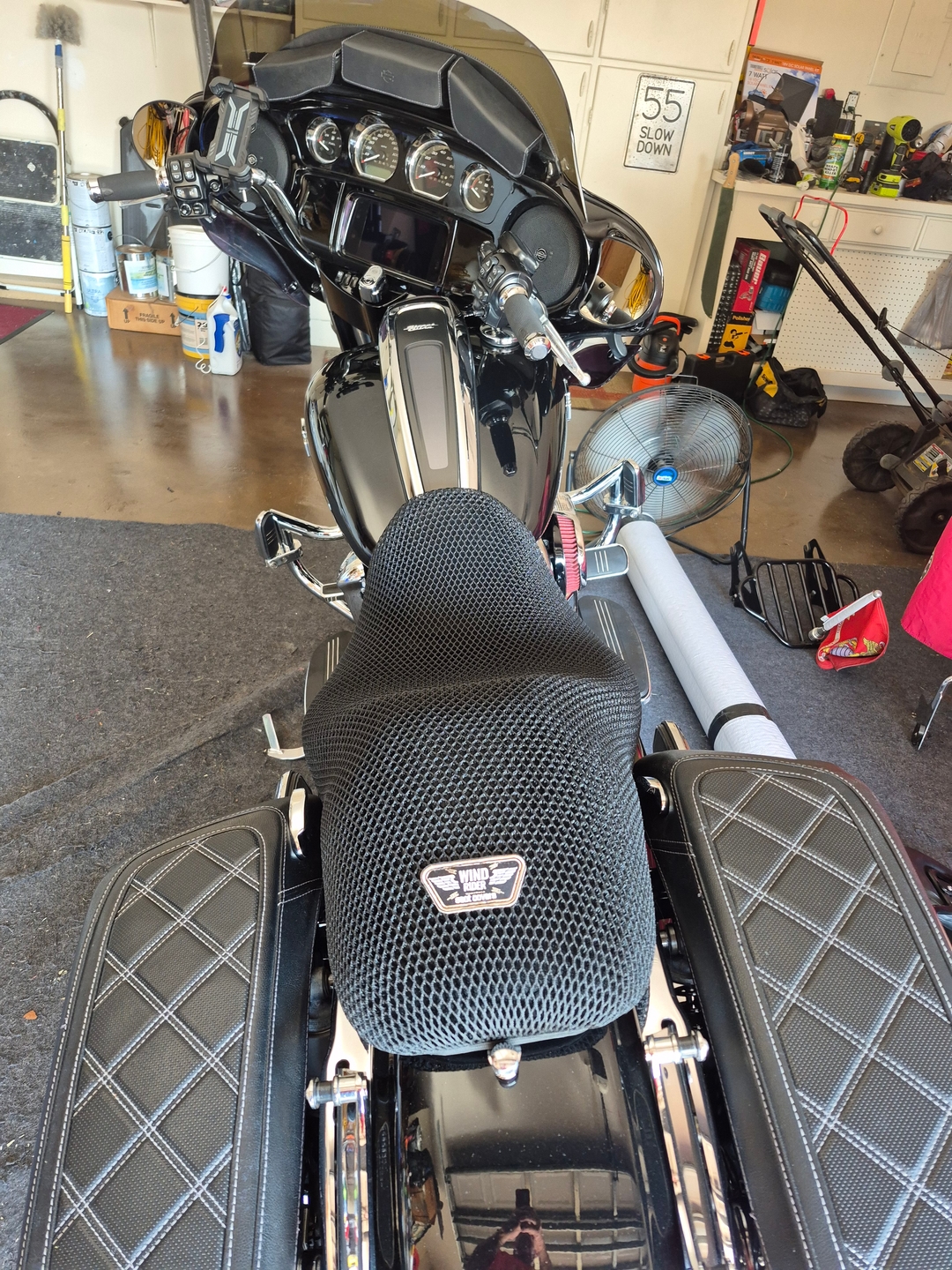 Wind Rider mesh seat cover on a Harley Davidson Street Glide Special