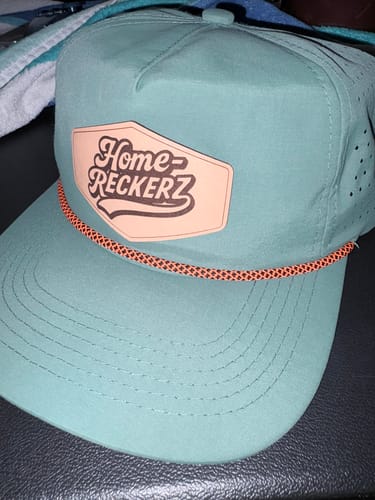 Customer photo review of Custom Leather Patch Perforated Rope Hat - Blank Rope Hats