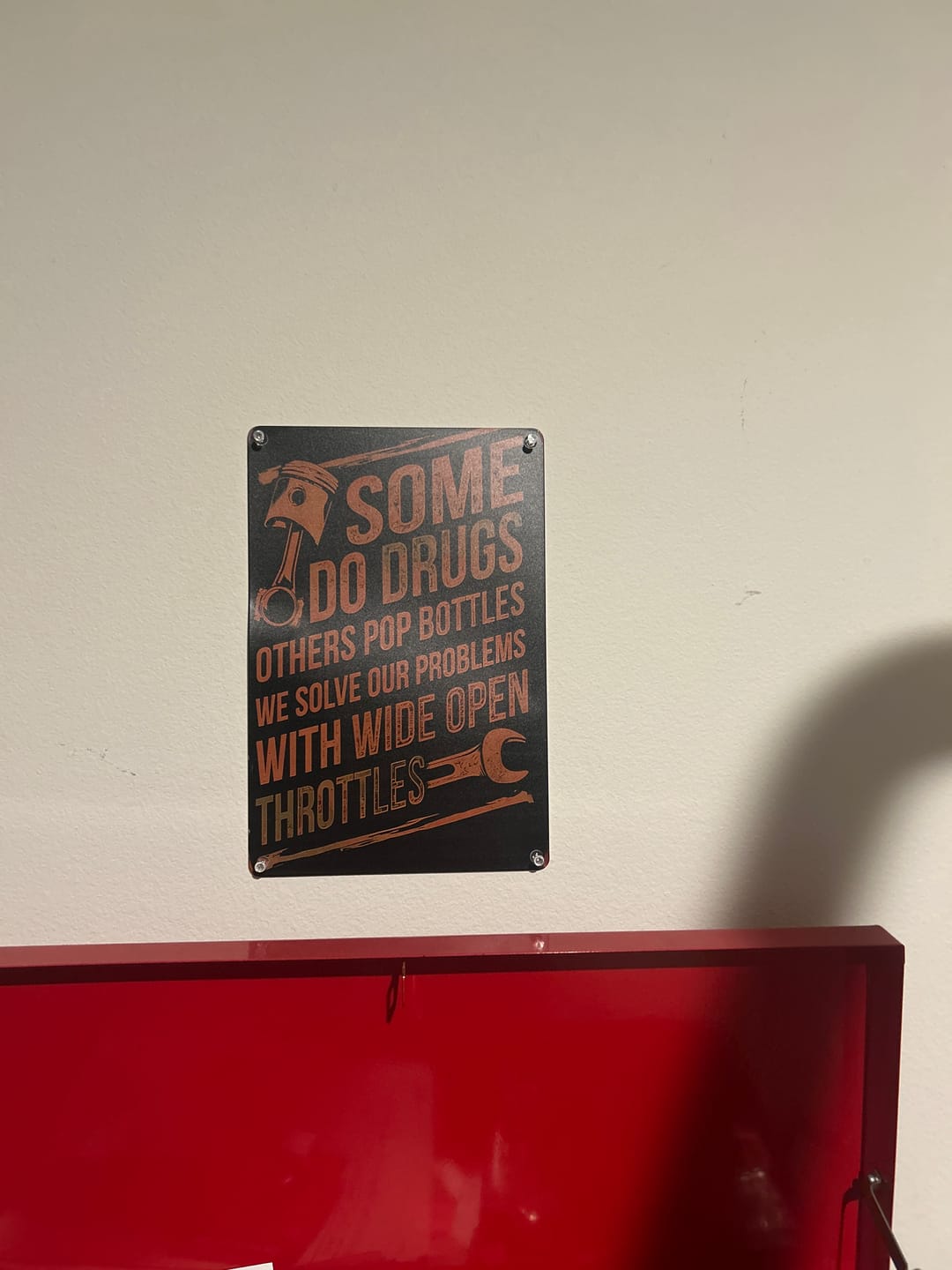 Customer photo review of Wide Open Throttles Sign