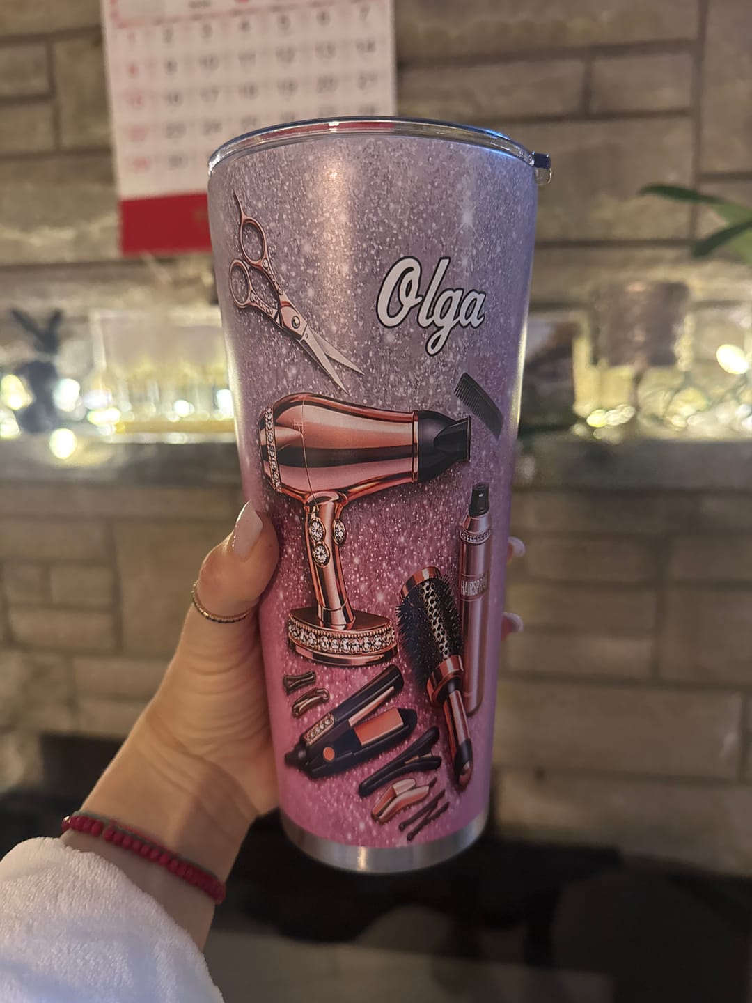 Customer photo review of A Passion For Beauty, Custom Stainless Steel Tumbler, Gift For Stylists