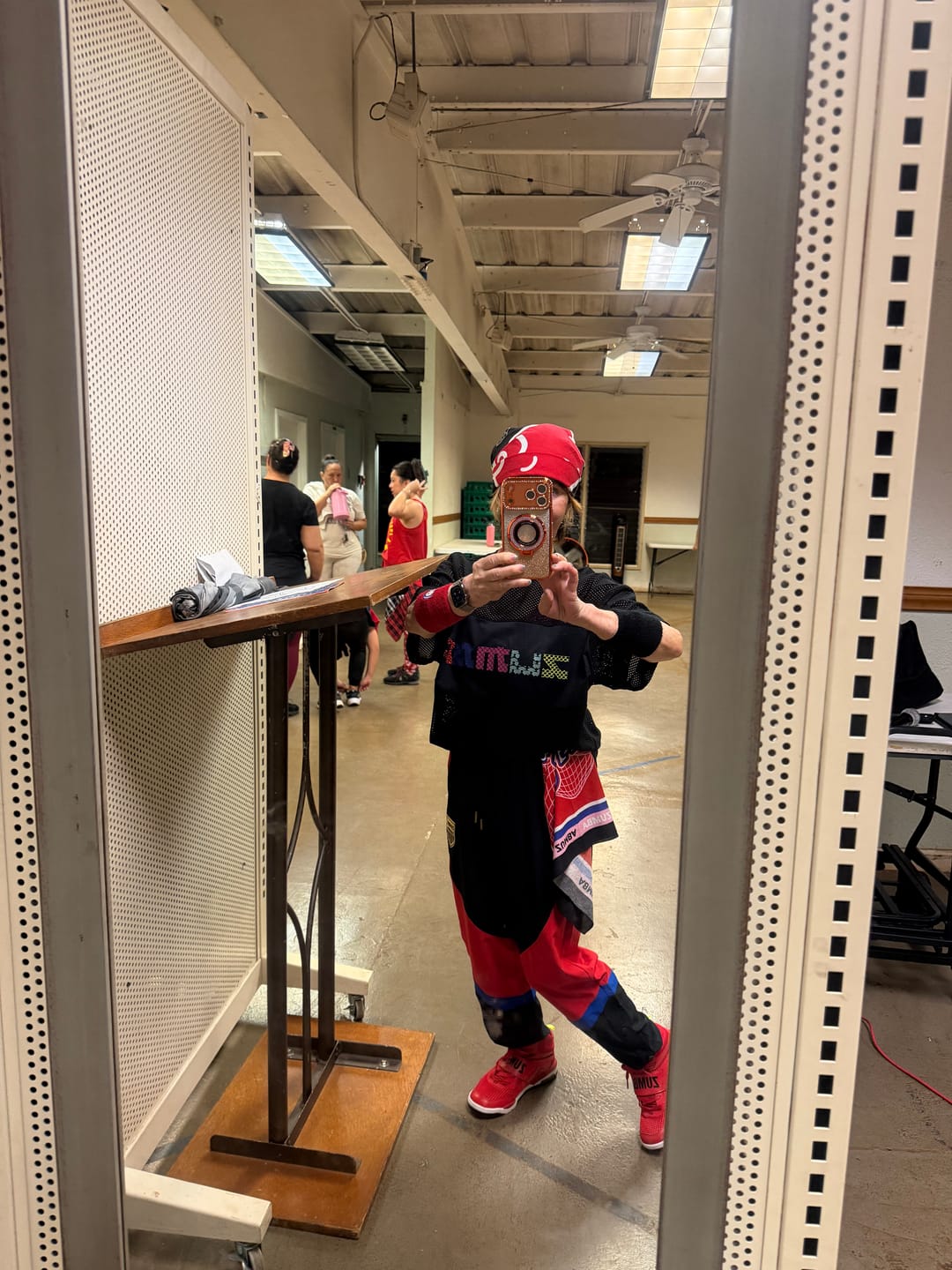 Customer photo review of Men's Woven Track Pants With Inserts And Side Snaps