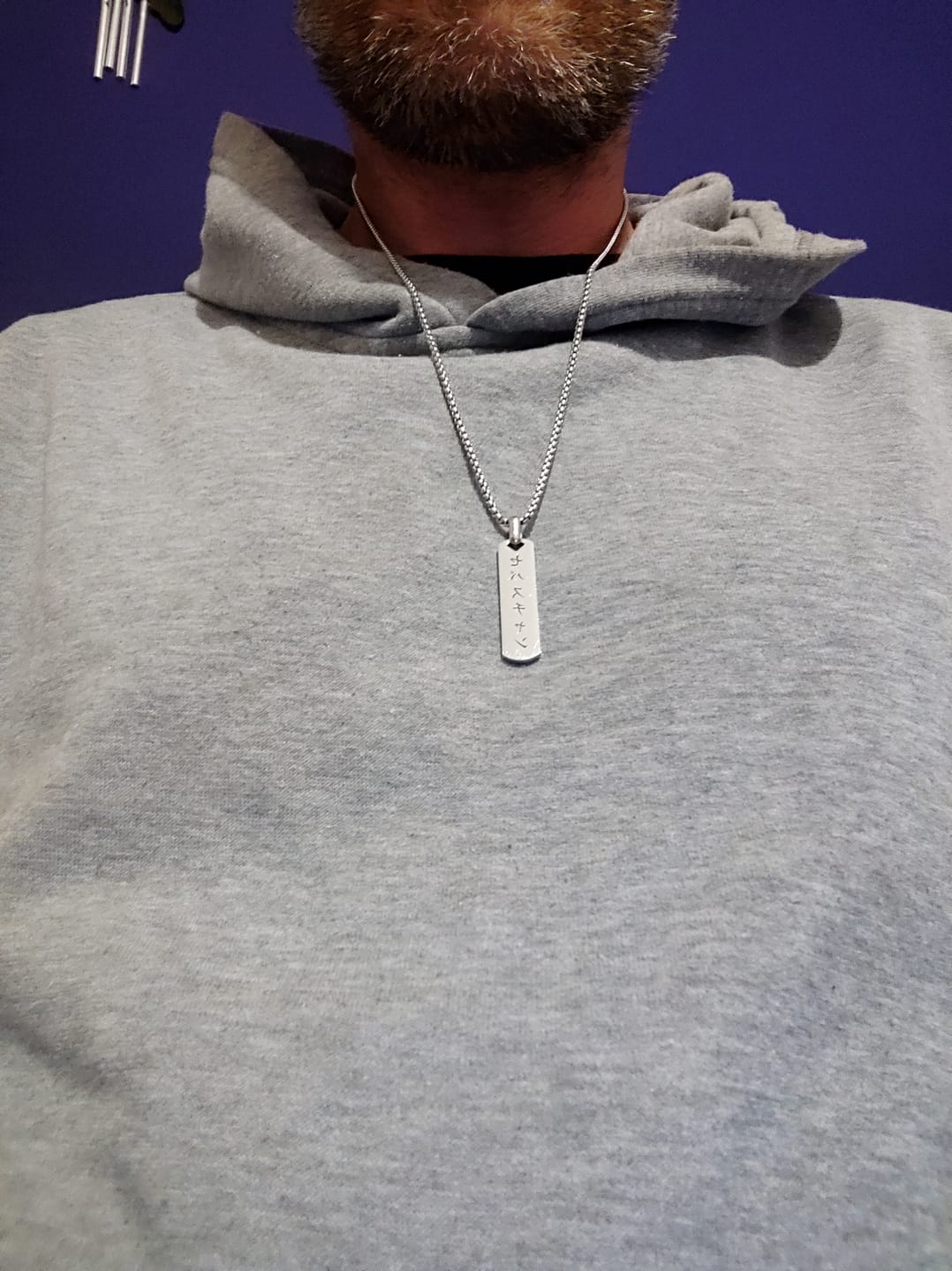 Customer photo review of Collier Japonais Gravé Homme