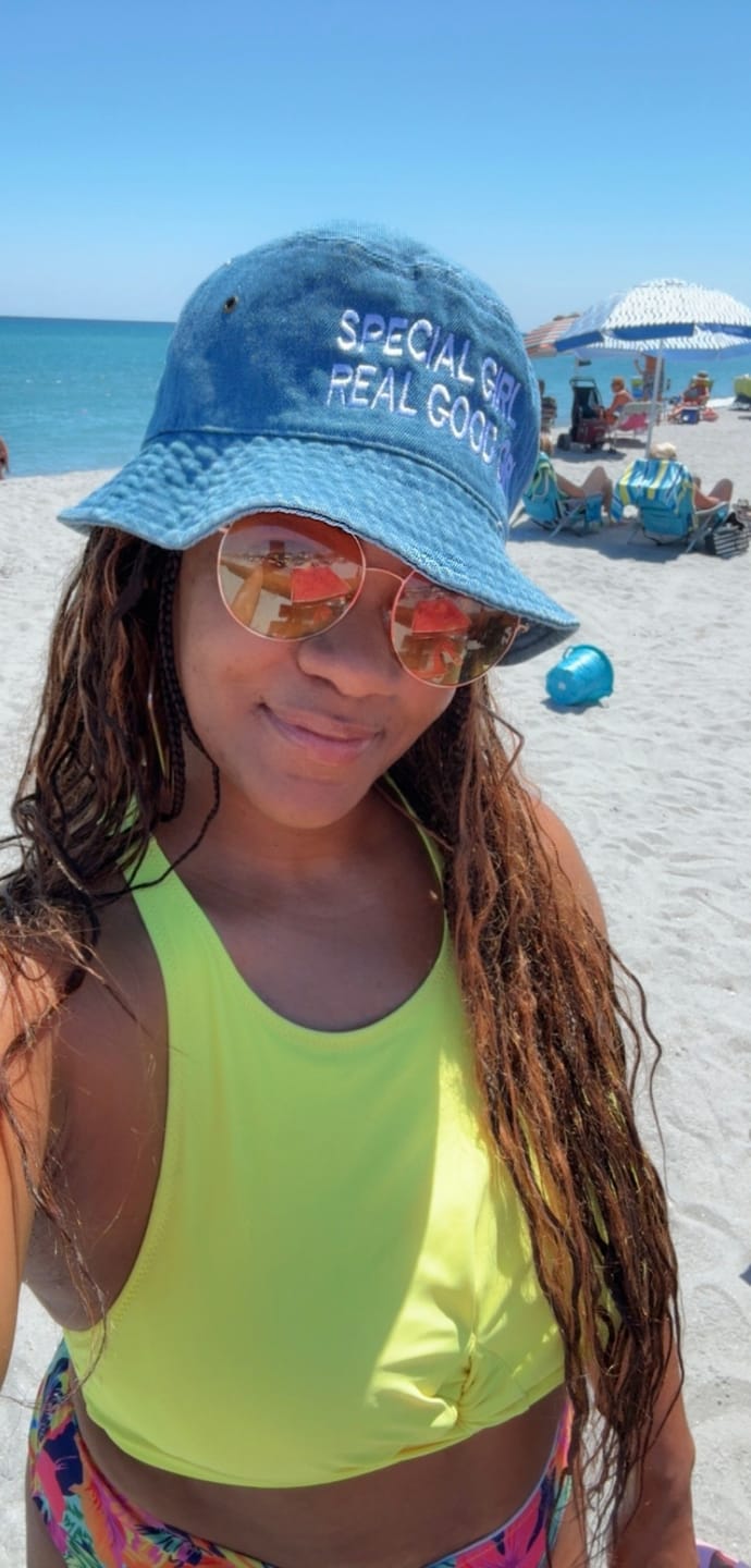 Customer photo review of Special Girl Denim bucket hat