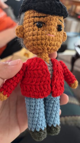 Customer photo review of Dolly® Personalized Crochet Doll with Photo Card