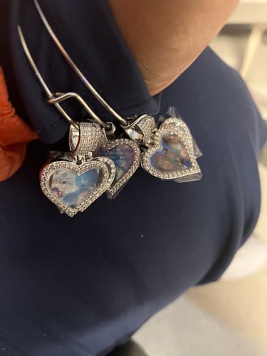 Customer photo review of Hearts Photo Bangle Bracelet