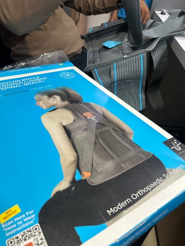 Customer photo review of Dorso Lumbar Spinal Brace (Taylor Brace) | Provides Firm Back Support to the Thoracic & Lumbar Spine (Grey)