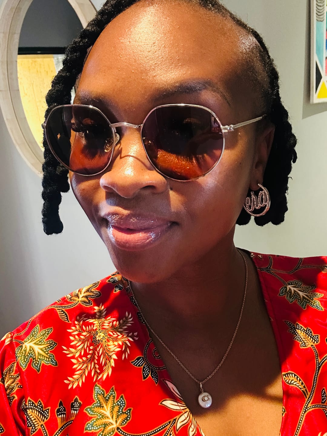 Customer photo review of Silver Luxe Mini Logo Hoops