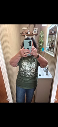 Customer photo review of The Garden Waits T-Shirt