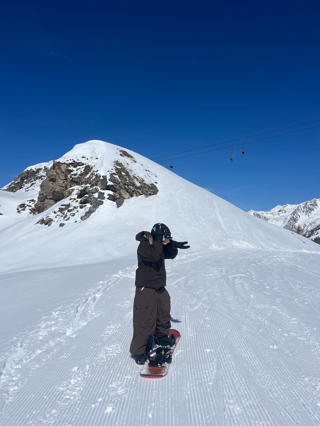 Customer photo review of Women's Coffee Baggy Wear-resistant Waterproof Snow Pants